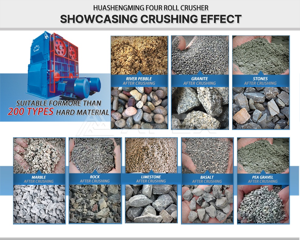 Four-roll crusher crushing material comparison